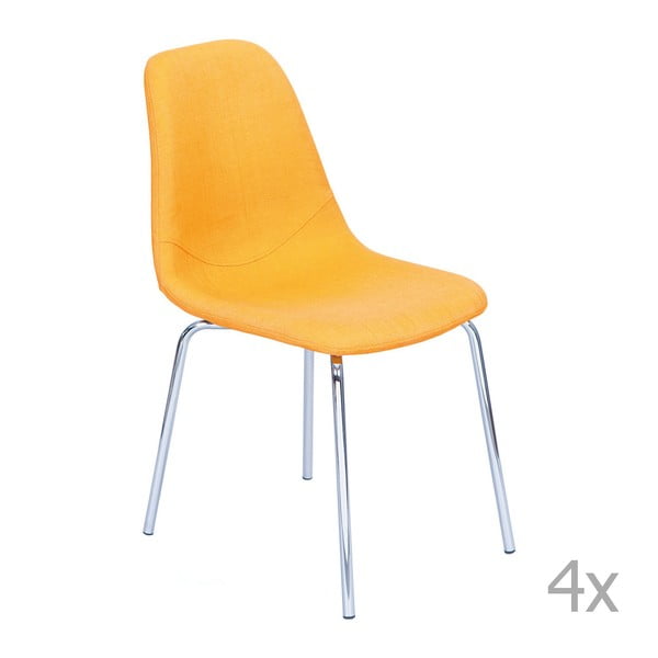 Sada 4 oranžových jídelních židlí 13Casa Malaga
