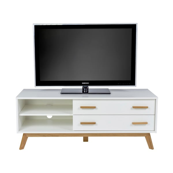 Бяла маса за телевизор 130x50 cm Kensal – Woodman-image-4