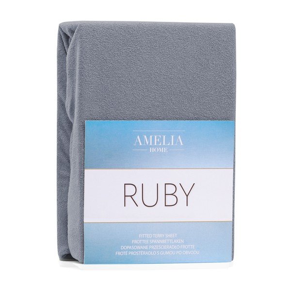 Тъмносив еластичен чаршаф с високо съдържание на памук , 120/140 x 200 cm Ruby - AmeliaHome-image-2