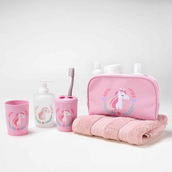 Розов пластмасов комплект аксесоари за баня Zoelie – douceur d'intérieur