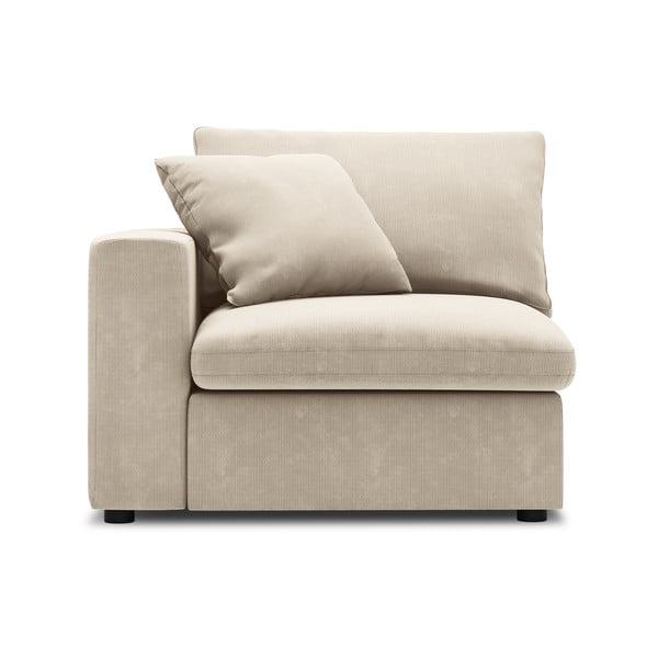 Бежова ъглова част от модулен диван от велур Galaxy, ляв ъгъл - Windsor & Co Sofas