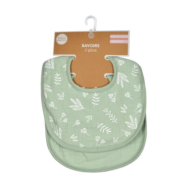 Зелени муселинови детски лигавници 2 броя – Bébé Douceur-image-2