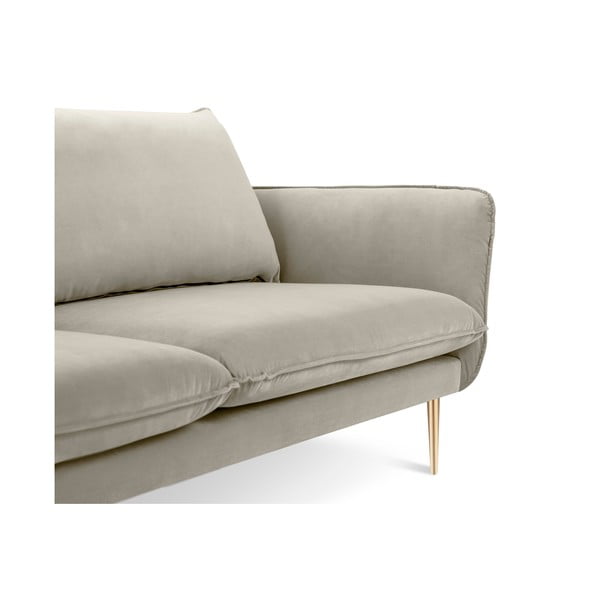 Бежов кадифен диван , 160 см Florence - Cosmopolitan Design-image-3