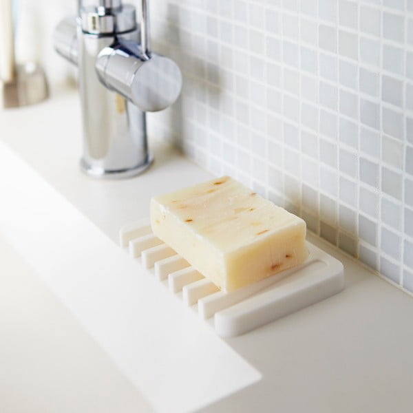 Бяла подложка за сапун Flow - YAMAZAKI-image-1