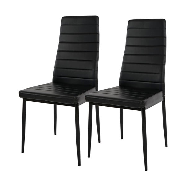 Sada 2 černých jídelních židlí Mendler Lamego 