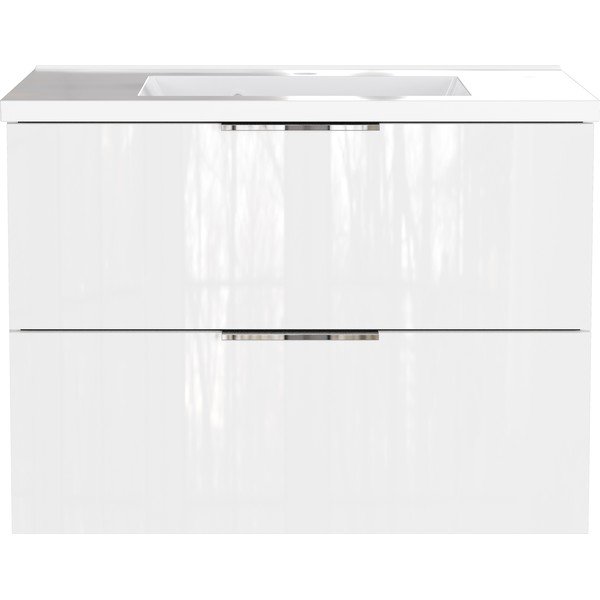 Бял гланцов стенен шкаф за мивка 81x61 cm Celano – Germania-image-2