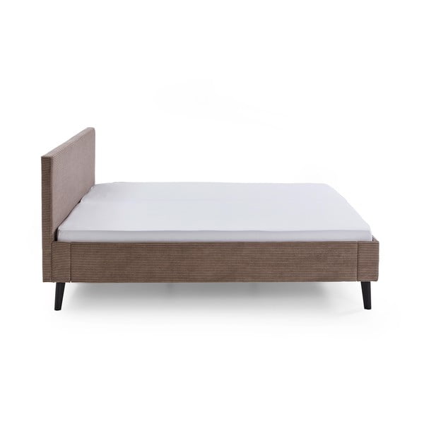 Кафяво двойно легло 180x200 cm тапицирано без ламелно дъно Avola – Meise Möbel-image-3