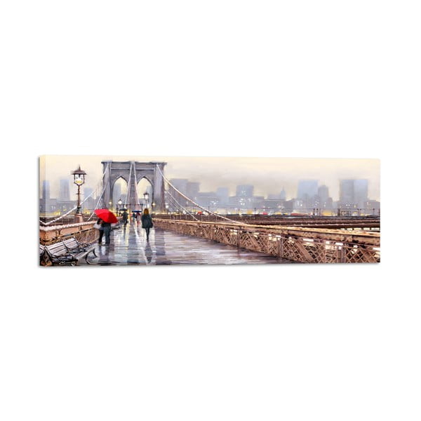 Акварел върху платно , 45 x 140 cm New York Bridge - Styler