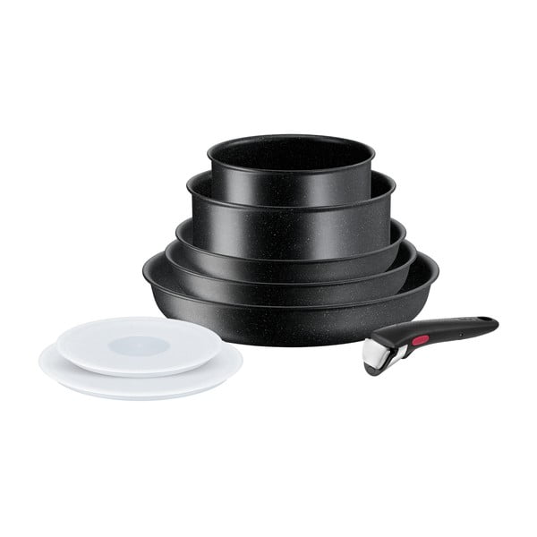 Алуминиев комплект съдове 8 бр. INGENIO Black stone L3998802 – Tefal