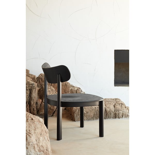 Черен трапезен стол в декор от пепел Nara - Teulat-image-1