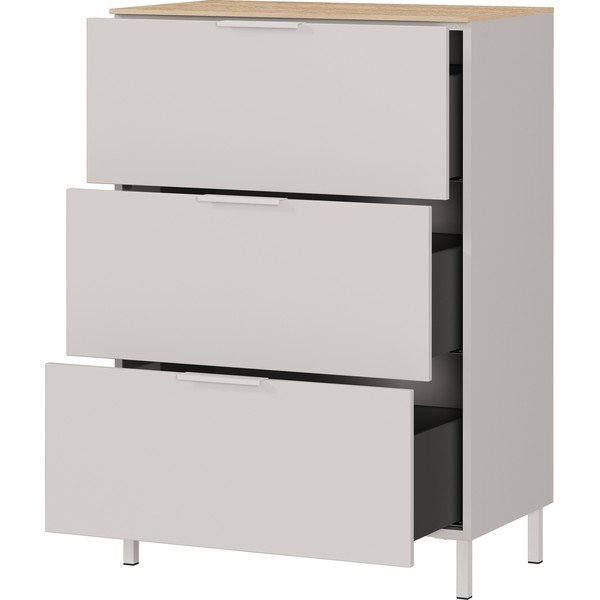 Кремаво матово шкафче 68x98x40 cm Savoca – Germania-image-4