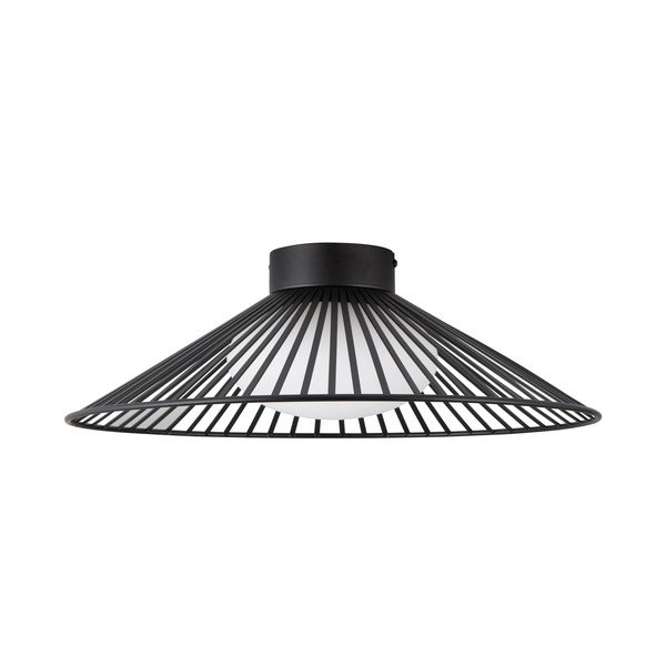 Матово черно метално LED осветително тяло за таван със стъклен абажур Brume – Nova Luce