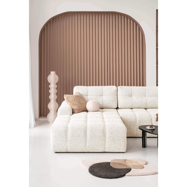 Кремав разтегателен модулен ъглов диван с място за съхранение (ляв ъгъл) Lulu – Miuform-image-4
