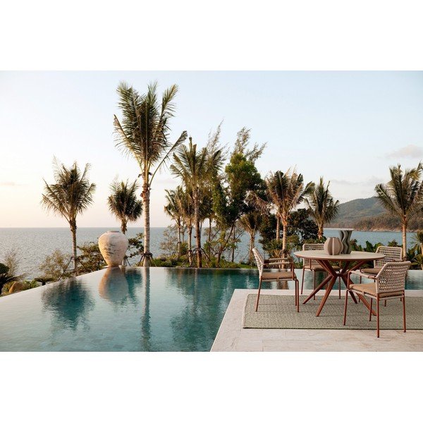 Кръгла градинска маса за хранене с скаменен плот за маса ø 120 cm Cabas – Bizzotto-image-1