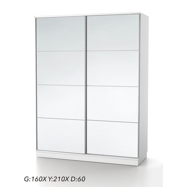 Бял гардероб с огледала Silvia - Unknown