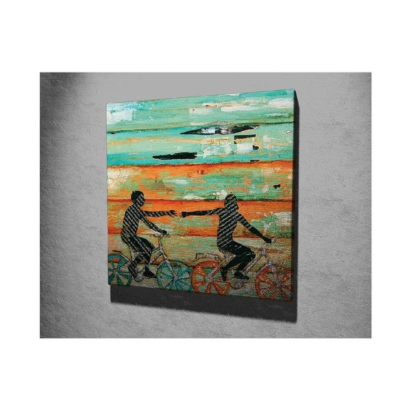 Картина за стена върху платно Пътуване с велосипед, 45 x 45 cm - Wallity-image-2