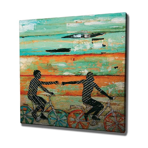 Картина за стена върху платно Пътуване с велосипед, 45 x 45 cm - Wallity