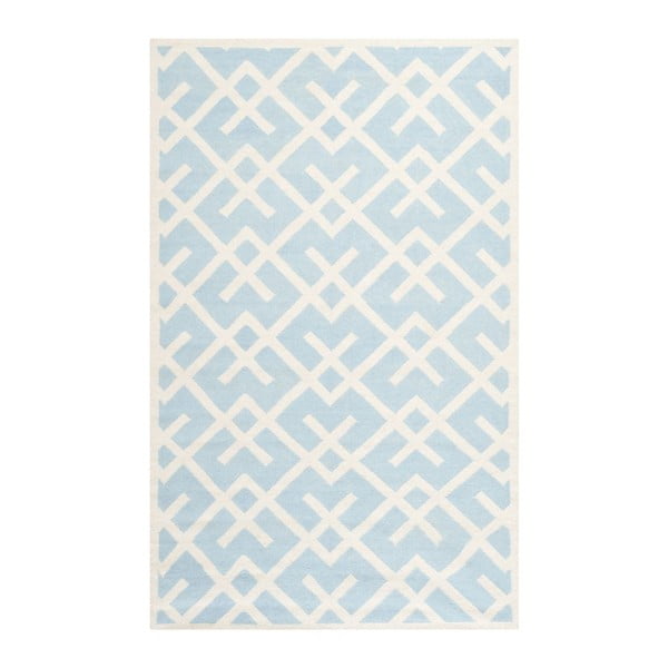Světle modrý vlněný koberec Safavieh Marion, 274 x 182 cm