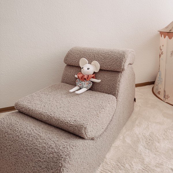 Бежов детски стол от рипсено кадифе Wave – Meowbaby-image-1