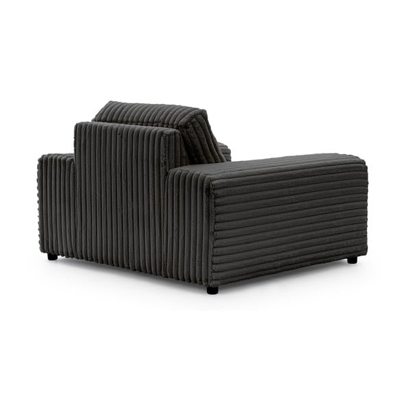 Тъмносиво кресло от рипсено кадифе Justin – Ropez-image-3