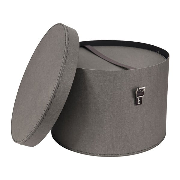 Сиви картонени кутии за съхранение в комплект 2 бр. с капаци ø 37,5x25,5 cm Rut Canvas Paper Laminate – Bigso-image-2