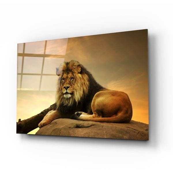 Картина върху стъкло , 110 x 70 cm Lion - Insigne
