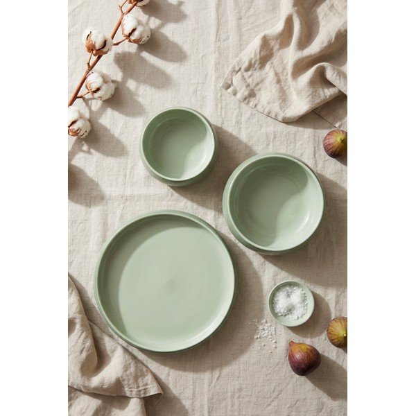 Зелени глинени чинии в комплект 4 бр. ø 22 cm Aura Rondo – Bonami Selection-image-2