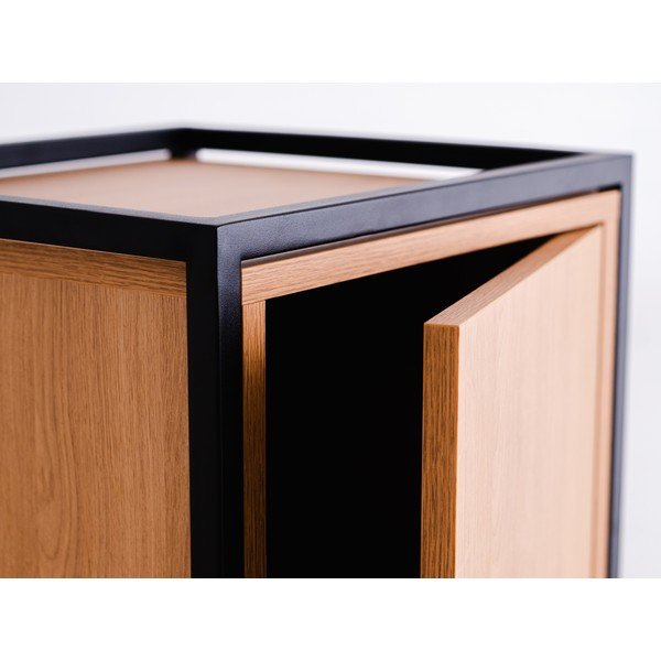 Черен шкаф в дъбов декор 45x102 cm Skap - CustomForm-image-3