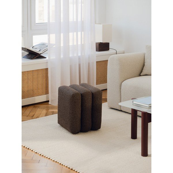 Кафява табуретка от прежда с примки от букле Radd – noo.ma-image-3