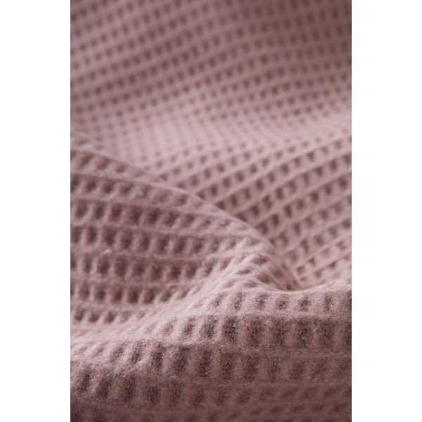 Розово одеяло със смес от памук 140x180 cm Basics Waffle – Euromant-image-2