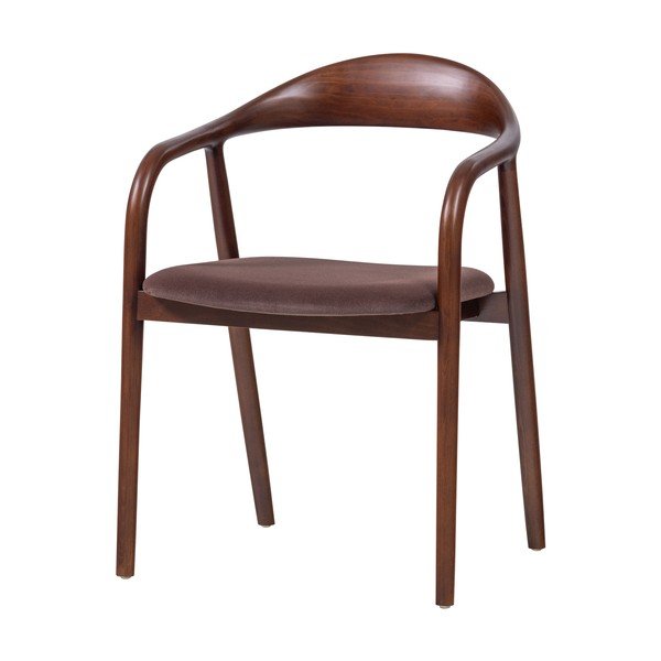 Кафяв трапезен стол с подлакътници от масивен бук Bran – WOOOD