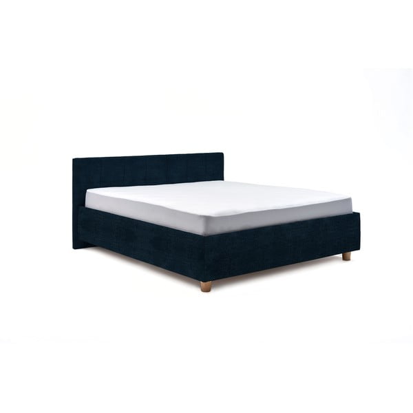 Тъмносиньо двойно легло с решетка и място за съхранение , 160 x 200 cm Leda - ProSpánek