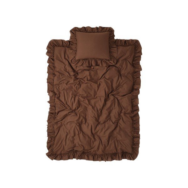Кафяво единично  спално бельо от органичен памук 150x200 cm Juliette – Ellos Home