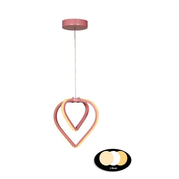 Розово метално LED висящо осветително тяло ø 22 cm Sevinc – Squid Lighting-image-2