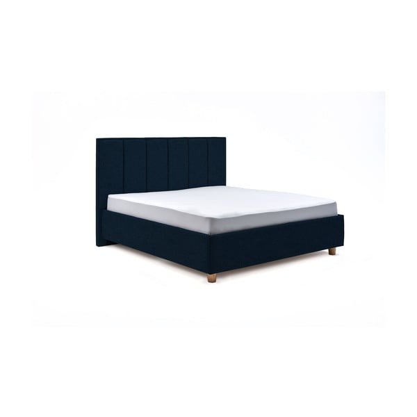 Тъмно синьо двойно легло с място за съхранение , 160 x 200 cm Wega - ProSpánek
