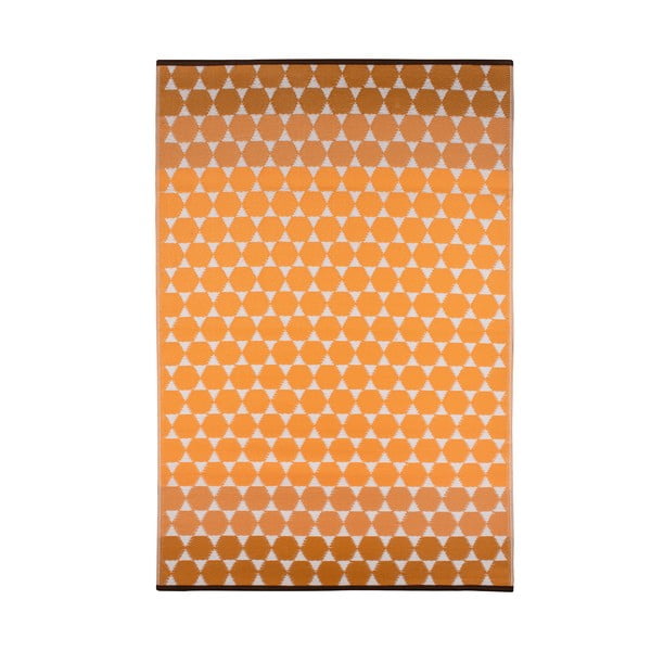 Оранжев килим за открито, 150 x 240 cm - Green Decore Hexagon