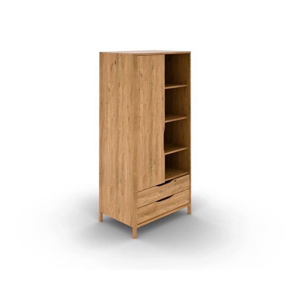 Гардероб от масивен дъб естествен 90x188 cm Twig – The Beds-image-2