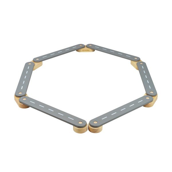 Сива сензорна пътека от масивен бор 10x408x5 cm Montessori – Meowbaby-image-2