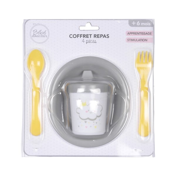 Пластмасов детски комплект за хранене 4 бр. Cloud – Bébé Douceur-image-1