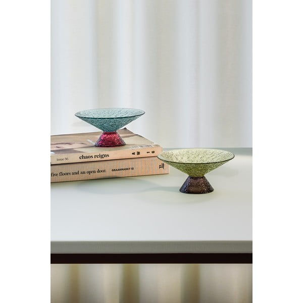 Зеленo-кафява стъклена купа купа за плодове ø 15 cm Bonbon – Hübsch-image-3