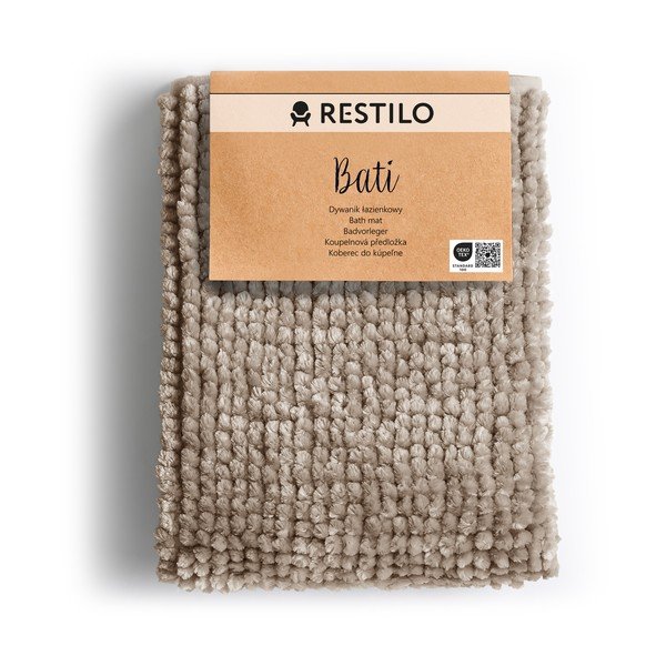 Светлокафяв килим за баня 70x120 cm Bati – Restilo