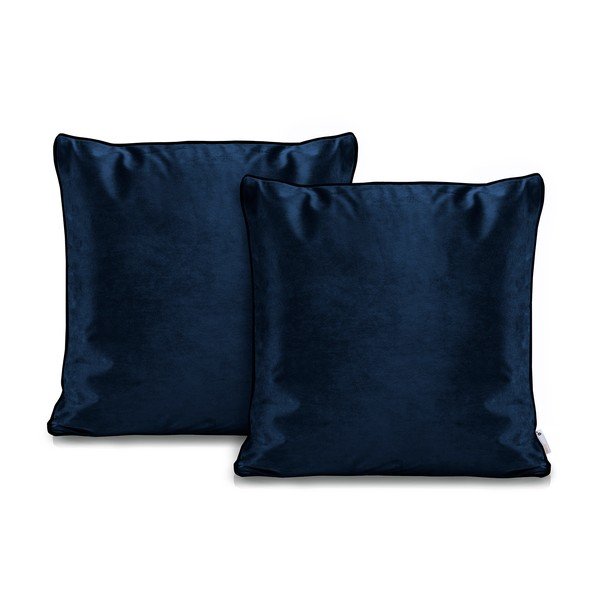 Комплект от 2 тъмносини кадифени калъфки Dark Blue, 45 x 45 cm Rima - DecoKing-image-1