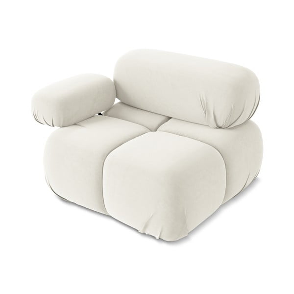 Бял кадифен модул за диван (ляв ъгъл) Lokua – Makamii-image-3