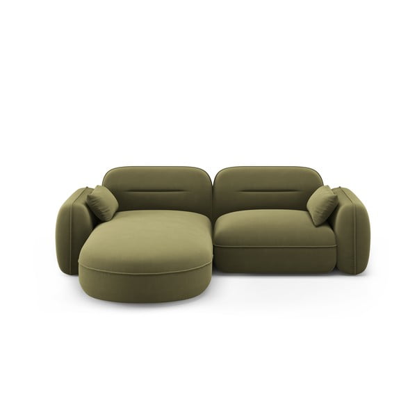 Зелен кадифен ъглов диван (ляв ъгъл) Audrey – Interieurs 86