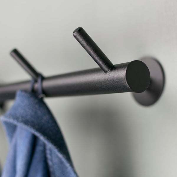 Черна метална стенна закачалка 55 cm Odin – Spinder Design-image-2