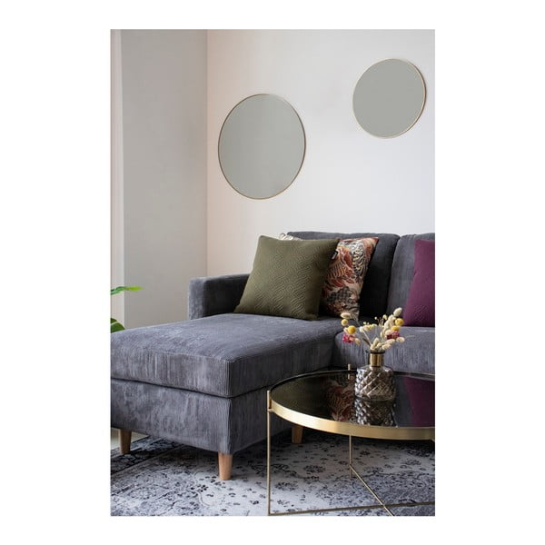 Стенно огледало с рамка в златист цвят, ø 40 cm Jersey - House Nordic-image-3