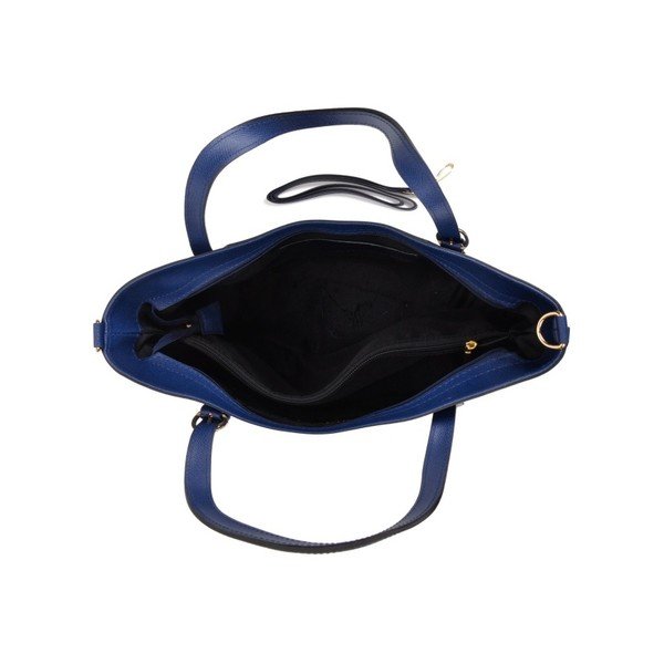 Синя кожена чанта Francesca - Mangotti Bags-image-3