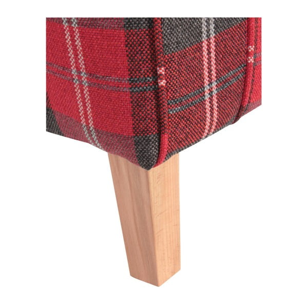 Червен кариран ушан реколта фотьойл Lorris - Max Winzer-image-4