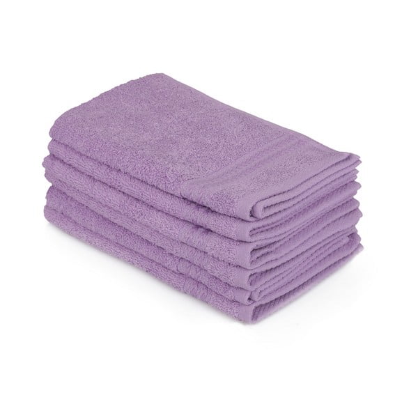 Комплект от 6 лилави кърпи за баня, 50 x 30 cm - Unknown