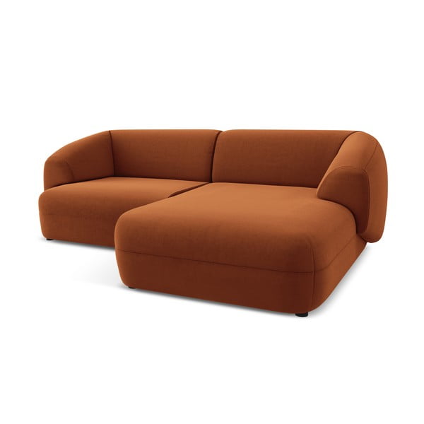 Оранжев кадифен ъглов диван (десен ъгъл) Moana – Makamii-image-3